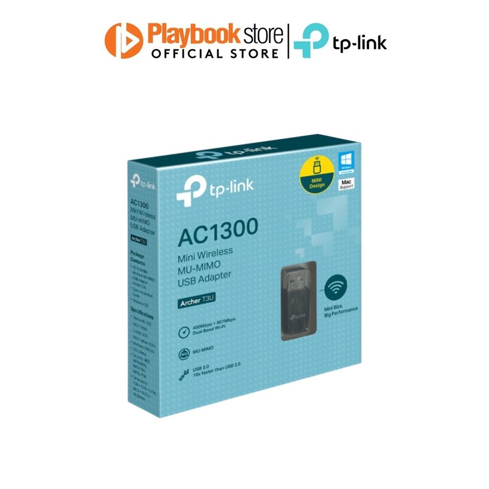 TP-Link Archer T3U AC1300 Mini Wireless MU-MIMO Dual-Band USB Adapter - PLAYBOOKSTORE -  - 