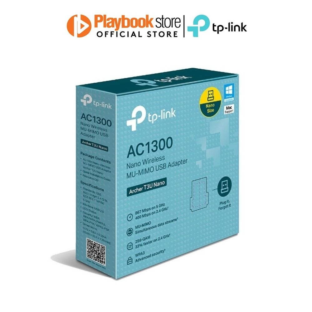 TP-Link Archer T3U Nano AC1300 Wireless MU-MIMO USB Adapter - PLAYBOOKSTORE -  - 