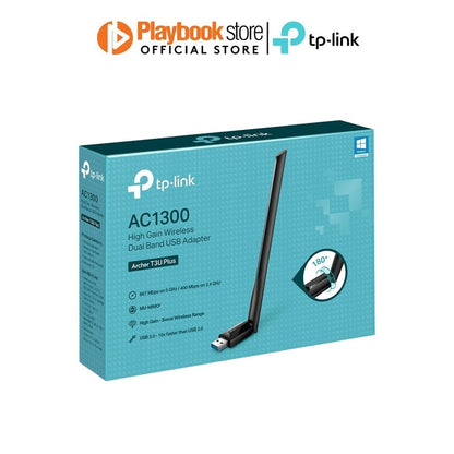 TP-Link Archer T3U Plus AC1300 High Gain Wireless Dual Band USB Adapter - PLAYBOOKSTORE -  - 