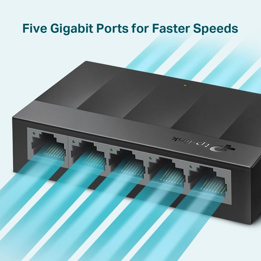 TP-Link LS1005G 5-Port 10/100/1000Mbps Desktop Switch Network Hub - PLAYBOOKSTORE -  - 