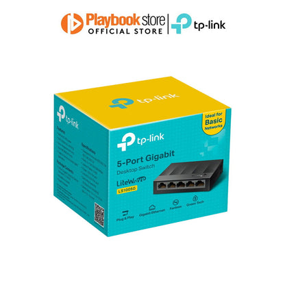 TP-Link LS1005G 5-Port 10/100/1000Mbps Desktop Switch Network Hub - PLAYBOOKSTORE -  - 