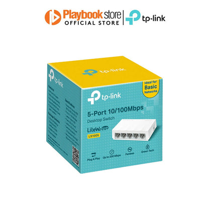 TP-Link LS1005 5 Port 10/100Mbps Ethernet Network Desktop Switch - PLAYBOOKSTORE -  - 