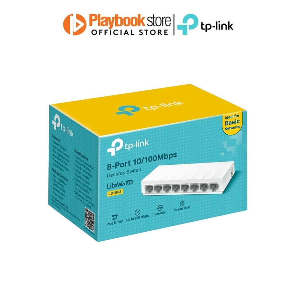 TP-Link LS1008 8-Port 10/100Mbps Desktop Network Switch - PLAYBOOKSTORE -  - 