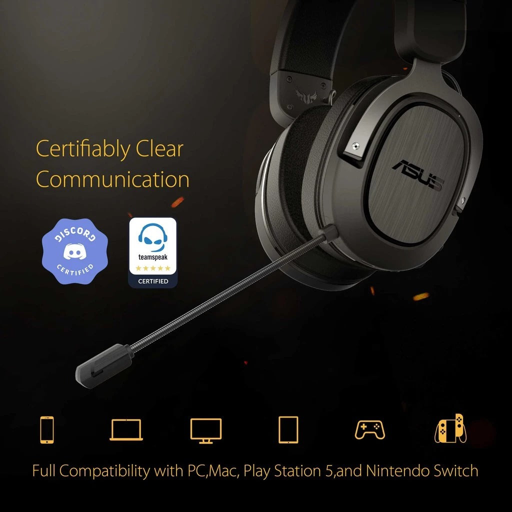 Asus TUF Gaming H3 Featuring 7.1 Surround Sound Deep Bass Wireless Headset