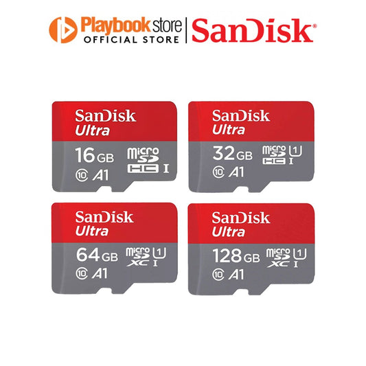 SanDisk Ultra 16GB/32GB/64GB/128GB MicroSDHC MicroSDXC UHS-I MicroSD Card Memory Card - Red/Grey
